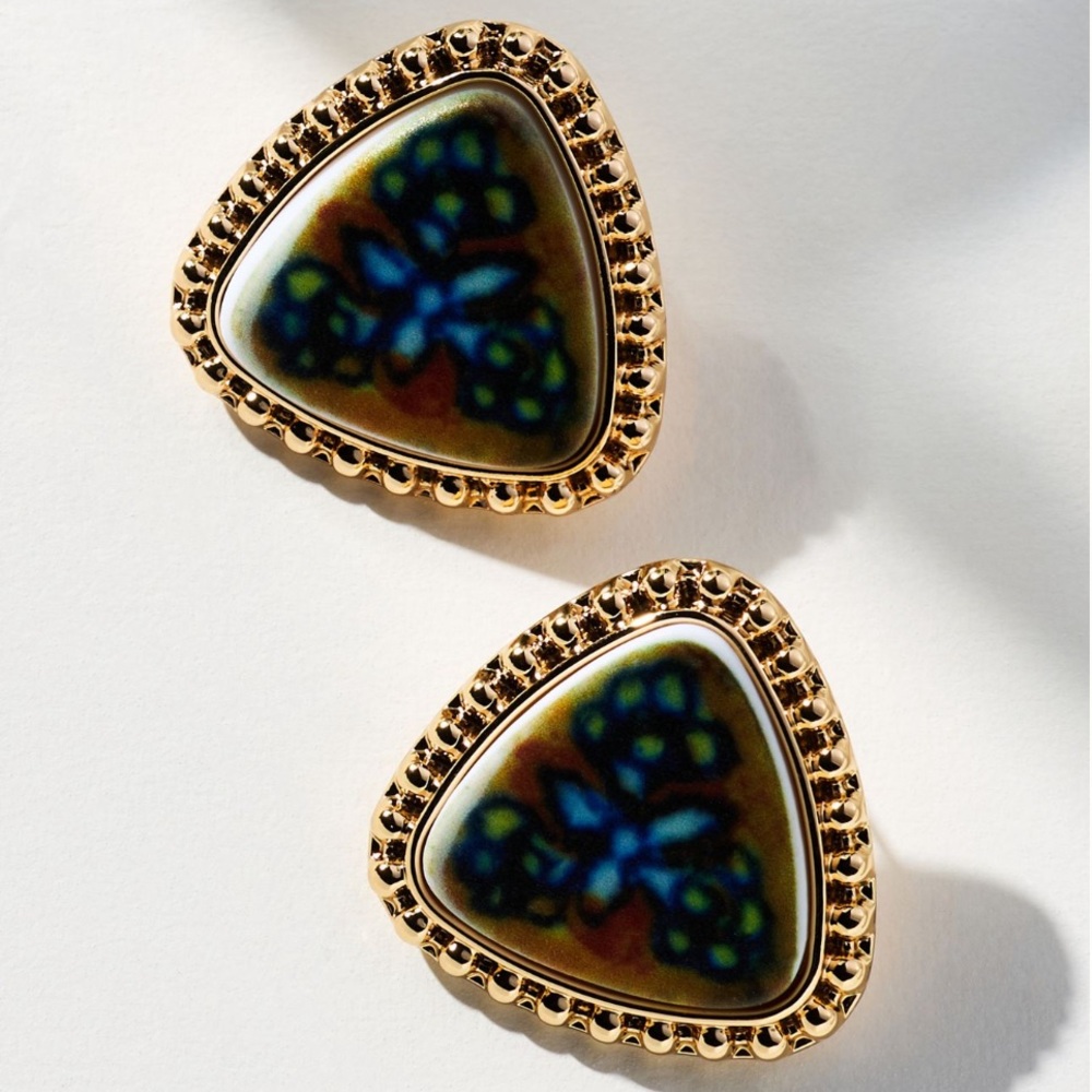 NWT Anthropologie Porcelain Stone Post Earrings